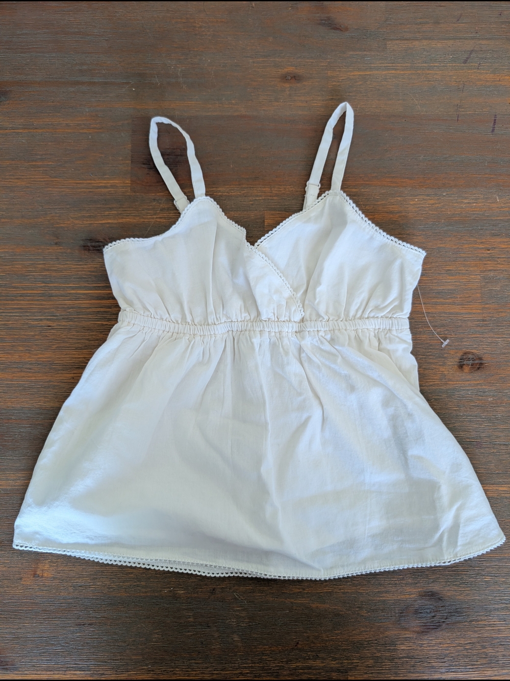 Old Navy White Lace-Trim Cotton Tank Top (New)